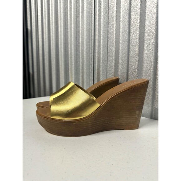 Dune London Gold and Brown Wedges Women’s 9.5 - Picture 3 of 10